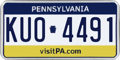 PA license plate KUO4491