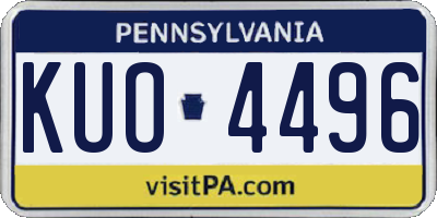 PA license plate KUO4496
