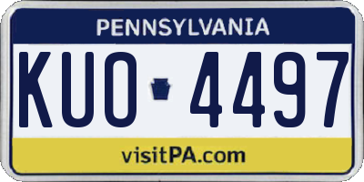 PA license plate KUO4497