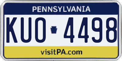 PA license plate KUO4498