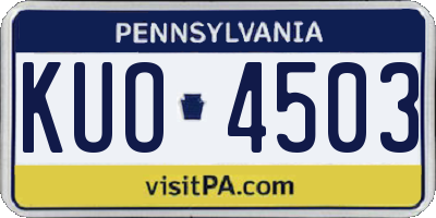 PA license plate KUO4503