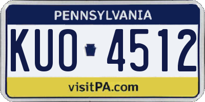 PA license plate KUO4512