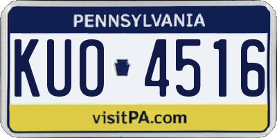 PA license plate KUO4516