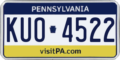 PA license plate KUO4522