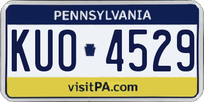 PA license plate KUO4529