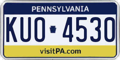 PA license plate KUO4530