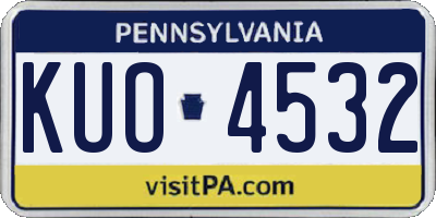 PA license plate KUO4532