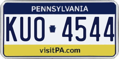 PA license plate KUO4544