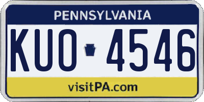 PA license plate KUO4546