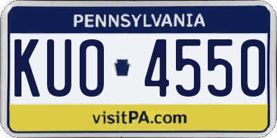 PA license plate KUO4550