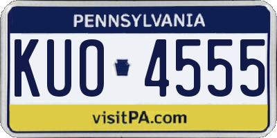 PA license plate KUO4555