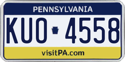 PA license plate KUO4558