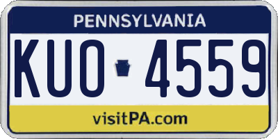 PA license plate KUO4559