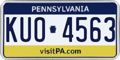 PA license plate KUO4563