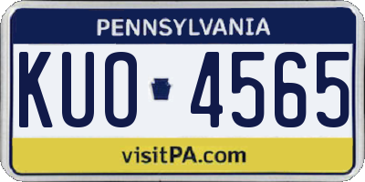 PA license plate KUO4565