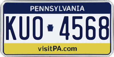 PA license plate KUO4568