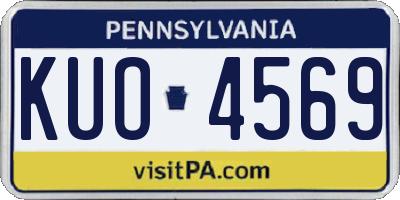 PA license plate KUO4569