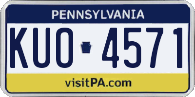 PA license plate KUO4571