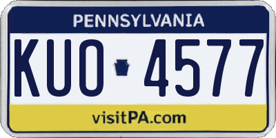 PA license plate KUO4577