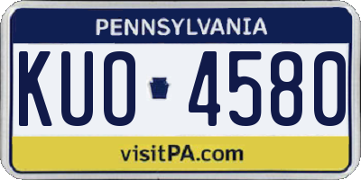 PA license plate KUO4580