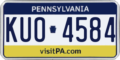PA license plate KUO4584