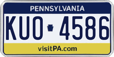 PA license plate KUO4586