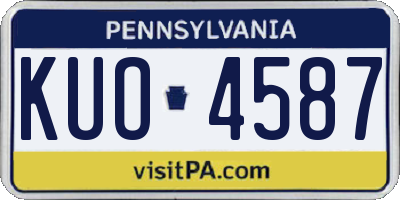PA license plate KUO4587