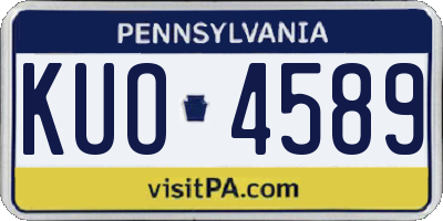 PA license plate KUO4589