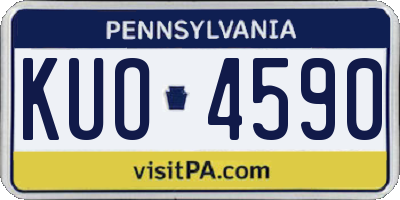PA license plate KUO4590