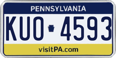 PA license plate KUO4593