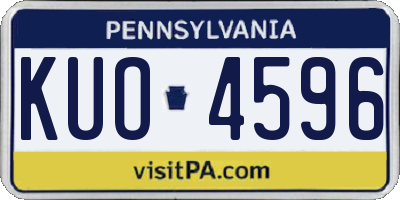 PA license plate KUO4596
