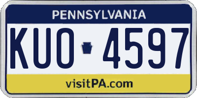 PA license plate KUO4597