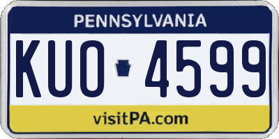 PA license plate KUO4599