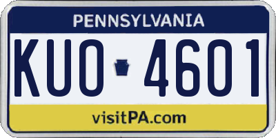 PA license plate KUO4601