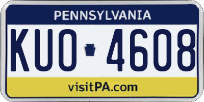 PA license plate KUO4608