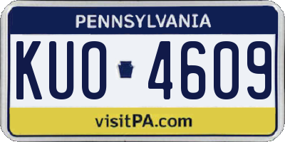 PA license plate KUO4609