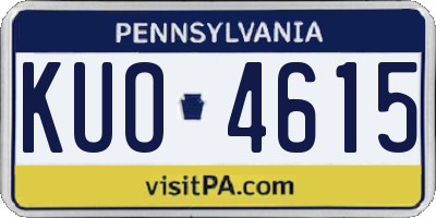 PA license plate KUO4615