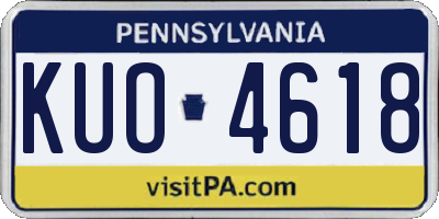 PA license plate KUO4618