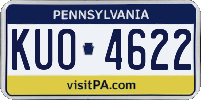 PA license plate KUO4622