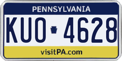 PA license plate KUO4628