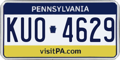 PA license plate KUO4629