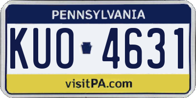 PA license plate KUO4631
