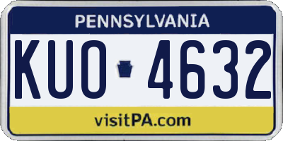 PA license plate KUO4632