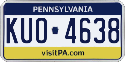 PA license plate KUO4638