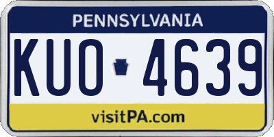 PA license plate KUO4639