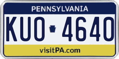 PA license plate KUO4640