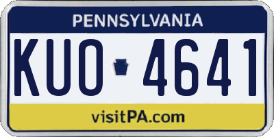 PA license plate KUO4641