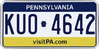 PA license plate KUO4642