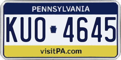 PA license plate KUO4645