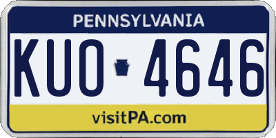 PA license plate KUO4646